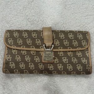 Authentic Dooney & Bourke Tan Monogram Wallet